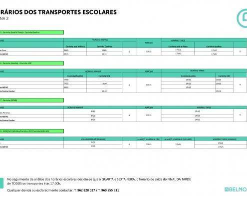 Horários Transportes Escolares 2 Novo
